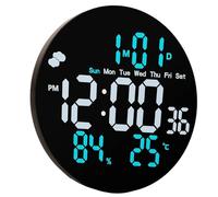 Horloge multifonction avec relevés de température et d'humidité - Double alarme programmable - Contrôle automatique de la luminosité - Grand écran numérique avec température