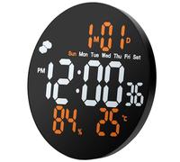 Horloge multifonction avec relevés de température et d'humidité - Double alarme programmable - Contrôle automatique de la luminosité - Grand écran numérique avec température