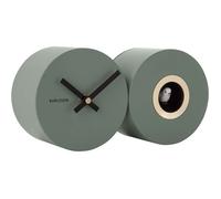 Horloge mural en métal mat Duo Cuckoo Kaki