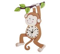 Horloge mural enfant, Teamson Kids, Motif de singe/brun, 41 X 29 X 4