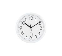 Horloge Murale 22cm Forme Ronde Compacte avec Chiffres Contrastés Blanc