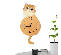 Horloge murale - 26 x 40 cm Horloge murale décorative, ornement silencieux avec queue mobile, minuterie numérique silencieuse, horloge murale à piles pour salon, maison, chambre, cuisine, salle de