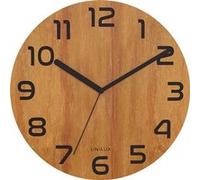 Unilux Horloge murale Palma - Bambou, silencieuse, mouvement à quartz, Ø30 cm, design minimaliste
