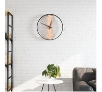 vidaXL Horloge murale brune Ø35 cm Fer et bois de chêne