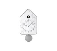 Horloge murale 37 cm avec pendule gris foncé - - Gris - Plastique
