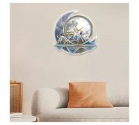 Horloge murale 3D à LED - Décoration murale créative - Paysage chinois traditionnel à suspendre pour salon, chambre à coucher, couloir