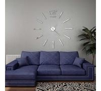 Horloge Murale 3D Design Moderne Argenté Décoration de Maison Salon vidaXL