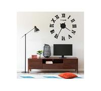 vidaXL Horloge Murale 3D Design Moderne Horloge Analogique Horloge Décorative Salon Salle de Séjour Intérieur Maison Noir 325159 Noir G