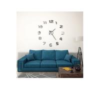 Horloge Murale 3D Design Moderne XXL Argenté Décoration de Maison Salon 50634