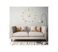 Horloge Murale 3D Design Moderne XXL Doré Décor de Mur Maison Salon 50638