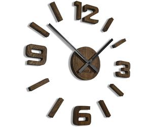 Horloge murale 3D DIY en bois de chêne - Grande horloge murale 50-75 cm - 3D - Design moderne - EKO - Horloge murale décorative pour bureau, salon, chambre à coucher - Article de décoration - Horloge