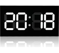 Horloge murale 3D en acrylique Horloge électronique télécommandée Corps convexe Chiffres blancs