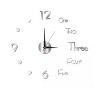 Horloge murale 3D moderne avec finition miroir, pour embellir n'importe quelle pièce avec une touche décorative élégante (argent)