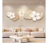 Horloge murale 3D, sculptures murales décoratives avec lumière ambiante LED, en forme de fleur, décoration à suspendre, mouvement à quartz silencieux, pour salon, chambre à coucher, salle à manger