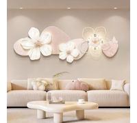 Horloge murale 3D, sculptures murales décoratives avec lumière ambiante LED, en forme de fleur, décoration à suspendre, mouvement à quartz silencieux, pour salon, chambre à coucher, salle à manger