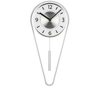 Horloge murale à balancier originale en métal argenté Couleur : Argenté