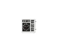 Perel Horloge carrée avec Calendrier à Bascule, idéale pour Les malvoyants et Les Personnes atteintes d'Alzheimer ou de démence, analogique, 31 x 31 cm, Blanc/Noir, Version néerlandaise
