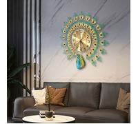 Horloge murale à écran ouvert paon coloré 60 * 60cm