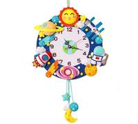Horloge murale à faire soi-même, animal fait à la main en tissu non tissé pour apprendre à dire par les enfants, art mural créatif pour chambre d'enfant, décoration de chambre d'enfant, décoration à