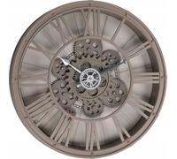 Horloge murale à mécanisme rotatif, chiffres romains, marron, 39 cm