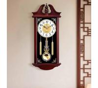Horloge Murale à Pendule rétro, Grande Taille, silencieuse, à Piles, sans Sonnerie, Style Traditionnel, 60 cm de Haut, idéale comme Cadeau d'anniversaire.