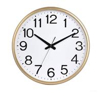 Horloge murale à piles de 33 cm avec mouvement silencieux et fonction anti-tic-tac pour des espaces de travail et de vie silencieux (A)