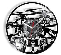 Horloge Murale à Piles silencieuse sans tic-tac 12 Pouces véhicule sans Pilote rétro hélicoptères Album de Musique modèle Avion Drones Montres Maison ado Chambre Horloge