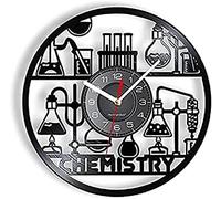 Horloge Murale à Piles silencieuse sans tic-tac expérience de Chimie découpée au Laser Longue Lecture Horloge Murale Chimie oeuvre décor Horloge pour étudiant Science Laboratoire Horloge Murale