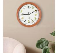 Horloge murale à quartz avec oiseaux chantants de 25,4 cm, horloge rétro avec noms et chansons pour décoration de la maison