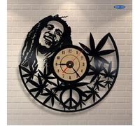 Horloge murale à Quartz Bob Marley de 12 pouces, Style Antique, grande horloge murale décorative en vinyle, d