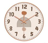 Horloge murale à quartz de 30,5 cm avec mouvement silencieux, dos non perforé, installation sans perçage, convient pour les pièces calmes et la décoration de la maison (B)