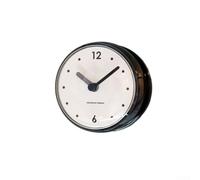 Horloge murale à quartz étanche avec ventouse - Mouvement silencieux et anti-buée - Pour cuisine et salle de bain (noir)