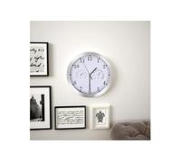 vidaXL Horloge Murale à Quartz Hygromètre Thermomètre Blanc Pendule de Cuisine 50623 Blanc G