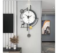 Horloge Murale à Quartz Moderne sans tic-tac, Pendule décorative à Piles, pour Cuisine, Salon, décoration Murale créative, 48 x 83 cm