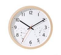 Horloge murale à quartz non tic-tac 12 pouces avec thermomètre et hygromètre intégrés pour un contrôle confortable (C)