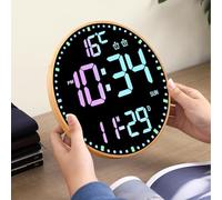 Horloge Murale à Télécommande Couleur, Réveil Numérique Multifonction, Grand écran LED, Réglage De La Luminosité à Trois Niveaux, Horloge Multi-scènes