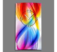 Horloge murale abstraite colorée design droit horloge murale moderne design silencieuse sans tic-tac dixtime 3d-0011