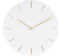 Horloge murale acier avec bâtons dorés Karlsson Charm Blanc 45x45x3,5x45 cm