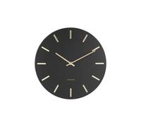 Karlsson Horloge Moderne métal Charm 30 cm, Black - Goldfarbene Ziffern