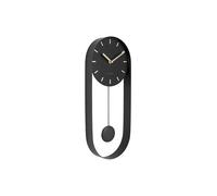 Horloge Murale Design avec Balancier en Métal Noir 0,000000