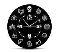 Horloge Murale Acrylique Horloge Murale Medical Wall Art Silent Sweep Horloge Murale Médecins Biologie Étudiant Cadeau Cuisine Chambre Bureau Décoration D'Intérieur Cadeau 30Cm