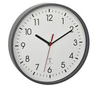 Horloge murale analogique radiocommandée avec couvercle en verre et trotteuse 60.3550.10 TFA Dostmann