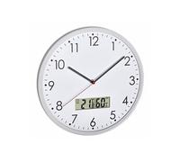 Horloge murale analogique silencieuse, avec thermomètre numérique et hygromètre, blanc, TFA 60.3048.02 blanche