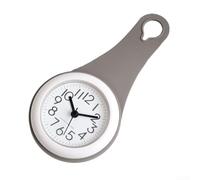 Horloge murale anti-humidité pour salle de bain, silencieuse et facile à lire, parfaite pour les douches, installation facile avec ruban adhésif pliable (gris)
