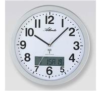 Horloge murale - Atlanta - 4380-19 - Argenté - 30 cm - Mouvement radio silencieux