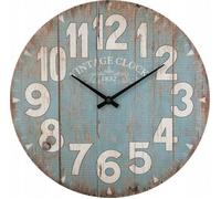 Horloge murale - ATMOSPHERA - Bois - 38 cm - Bleu - Chiffres clairs