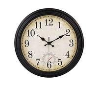 Horloge Murale avec Affichage de la température Horloge Murale d'extérieur Grande Horloge de Jardin étanche et résistante aux intempéries pour Le Jardin et la terrasse de la Piscine (40cm Bronze)