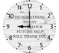 Horloge murale avec citations inspirantes Do Something Today That Your Future Self Will Thank You, citations de motivation pour chambre à coucher, grotte, cadeau d'anniversaire, silencieuse, sans