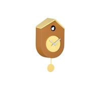 Karlsson Horloge murale Grato coucou avec pendule oscillant – jaune ocre et jaune tendre