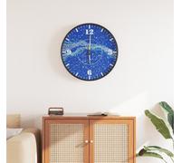 Horloge murale avec échelle et aiguilles lumineuses Bleu Ø30 cm